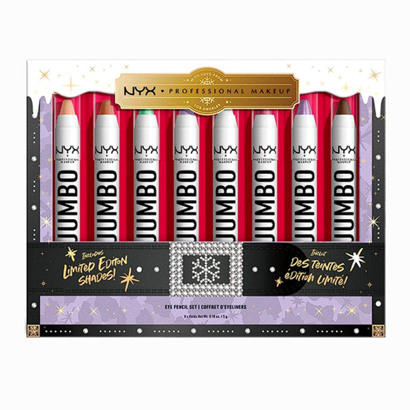 NYX JUMBO Eye Shadow Pencil Set 8 Festive Shades Limited Edition NIB NEW - Picture 1 of 12